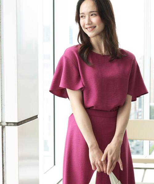 COUP DE CHANCE（クードシャンス）の「【洗える】フレアー袖ブラウス（シャツ/ブラウス・レディース・ナチュラル/ブルーグリーン/ピンク系/ネイビー・34/36/38/40）」の14枚目の写真