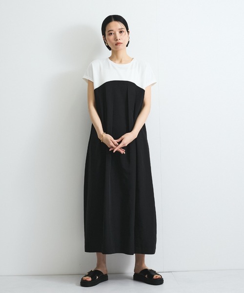 VICKY(ビッキー)の「ドッキングタックワンピース≪手洗い可能≫(ワンピース・レディース・オフホワイト/ホワイト・M)」の2枚目の写真