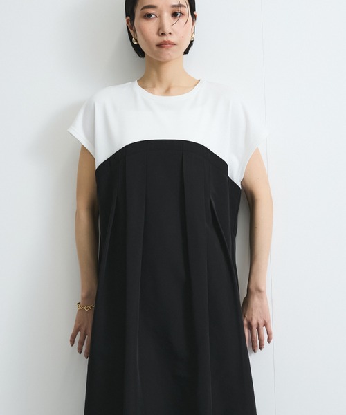 VICKY(ビッキー)の「ドッキングタックワンピース≪手洗い可能≫(ワンピース・レディース・オフホワイト/ホワイト・M)」の3枚目の写真