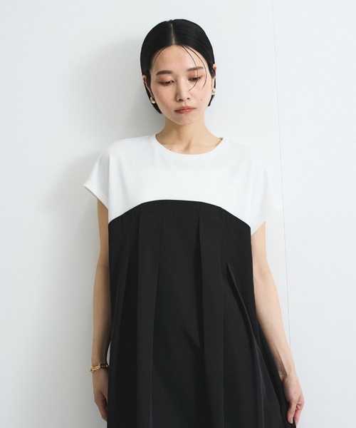 VICKY(ビッキー)の「ドッキングタックワンピース≪手洗い可能≫(ワンピース・レディース・オフホワイト/ホワイト・M)」の4枚目の写真