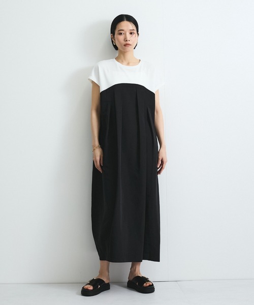 VICKY(ビッキー)の「ドッキングタックワンピース≪手洗い可能≫(ワンピース・レディース・オフホワイト/ホワイト・M)」の5枚目の写真