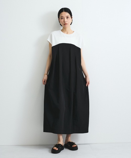 VICKY(ビッキー)の「ドッキングタックワンピース≪手洗い可能≫(ワンピース・レディース・オフホワイト/ホワイト・M)」の6枚目の写真