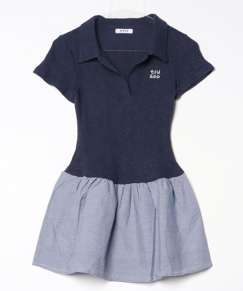 フロントボタンドッキングミニワンピース – charme