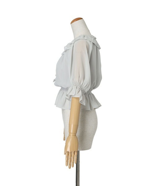 an another angelus（アンアナザーアンジェラス）の「ブーケ刺繍オフショルブラウス/ fint　フィント　夏服（Tシャツ/カットソー・レディース・ブルーグレー/オフホワイト・FREE）」の18枚目の写真