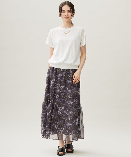 自由区（ジユウク）の「ドレーピーラグランスリーブ ニットソー（Tシャツ/カットソー・レディース・ネイビー系/アイボリー系/サックスブルー系/ライトグリーン系・44/46）」の11枚目の写真