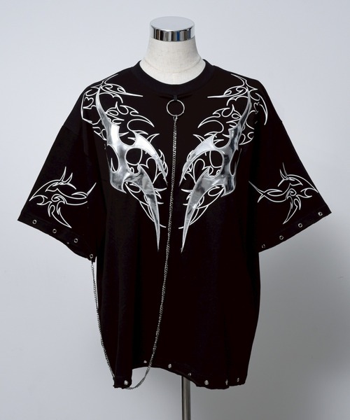 セール】『REFLEM/レフレム』チェーン付きトライバルTシャツ