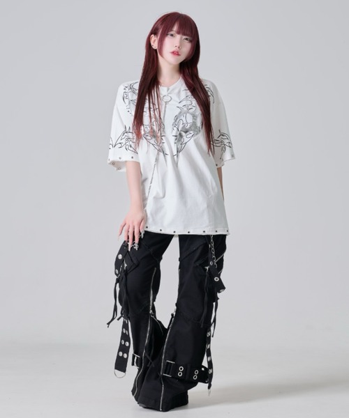 セール】『REFLEM/レフレム』チェーン付きトライバルTシャツ