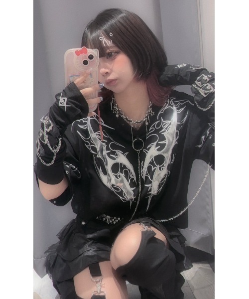 セール】『REFLEM/レフレム』チェーン付きトライバルTシャツ