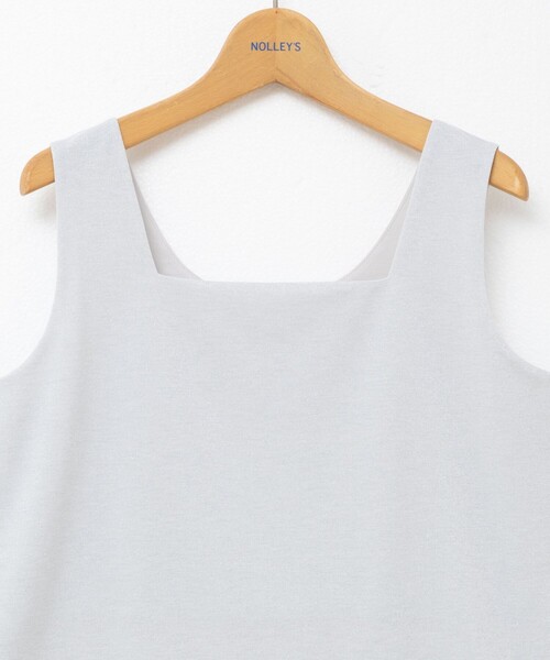 NOLLEY’S（ノーリーズ）の「サテン×ラメベア天2WAYタンクトップ（タンクトップ・レディース・シルバー/ブラウン/ゴールド・36/42/40/38）」の11枚目の写真