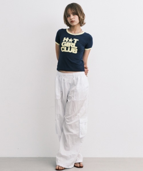 Midnight Move（ミッドナイトムーブ）の「A'GEM/9 × .kom 『MIDNIGHT MOVE/ミッドナイトムーブ』 RINGER T-SHIRT/リンガー 半袖Tシャツ（Tシャツ/カットソー・レディース・ホワイト/ネイビー/グレー・FREE）」の14枚目の写真