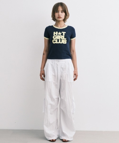 Midnight Move（ミッドナイトムーブ）の「A'GEM/9 × .kom 『MIDNIGHT MOVE/ミッドナイトムーブ』 RINGER T-SHIRT/リンガー 半袖Tシャツ（Tシャツ/カットソー・レディース・ホワイト/ネイビー/グレー・FREE）」の15枚目の写真