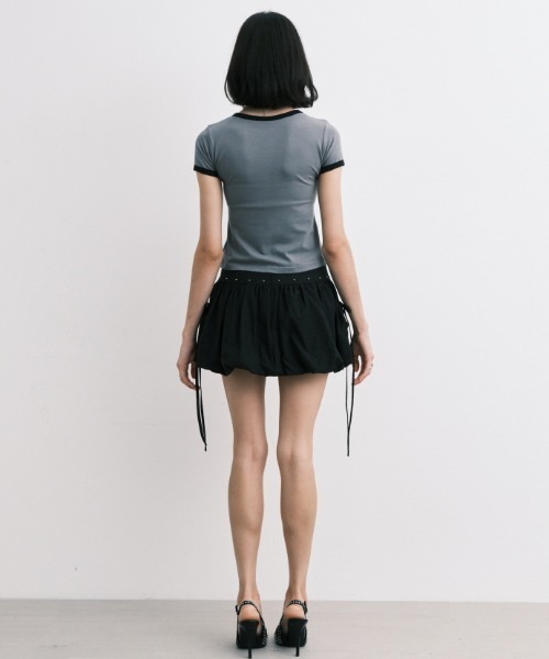 Midnight Move（ミッドナイトムーブ）の「A'GEM/9 × .kom 『MIDNIGHT MOVE/ミッドナイトムーブ』 RINGER T-SHIRT/リンガー 半袖Tシャツ（Tシャツ/カットソー・レディース・ホワイト/ネイビー/グレー・FREE）」の12枚目の写真