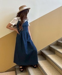 デニムジップサンドレス　ワンピース