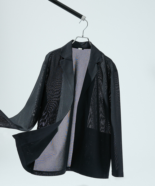 ABAHOUSE（アバハウス）の「【シアー素材】SHARIR JERSEY ラペル カーディガン / 吸水速乾 軽量 ドライタッチ（カーディガン/ボレロ・メンズ・ブルー/ダークネイビー/ベージュ・44/46/48）」の3枚目の写真