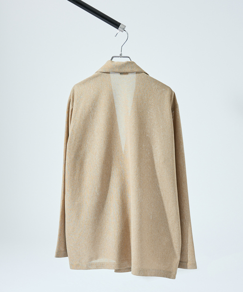 ABAHOUSE（アバハウス）の「【シアー素材】SHARIR JERSEY ラペル カーディガン / 吸水速乾 軽量 ドライタッチ（カーディガン/ボレロ・メンズ・ブルー/ダークネイビー/ベージュ・44/46/48）」の7枚目の写真