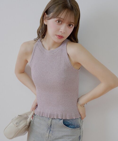 Chico（チコ）の「パット付リブアメスリニット（キャミソール）」 - WEAR