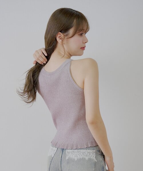 Chico（チコ）の「パット付リブアメスリニット（キャミソール）」 - WEAR