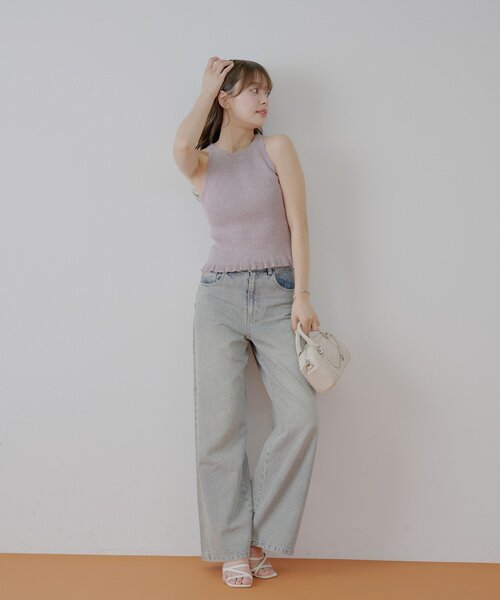 Chico（チコ）の「パット付リブアメスリニット（キャミソール）」 - WEAR