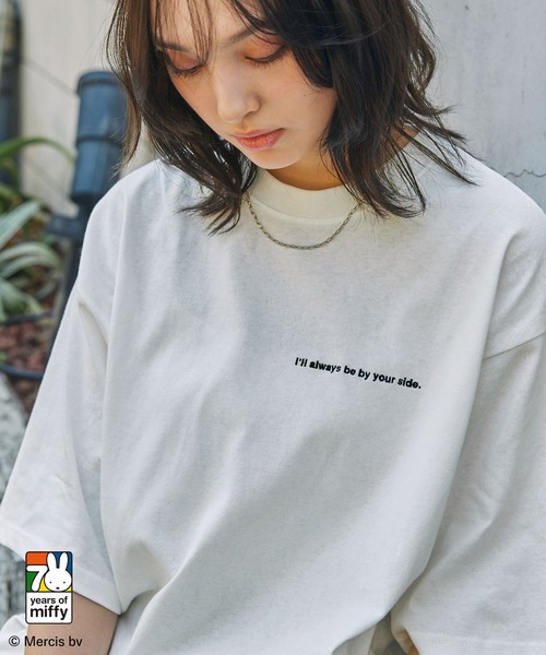 Miffy（ ミッフィー）の「【Miffy】 別注 ミッフィー グラフィック刺繍 半袖Tシャツ（Tシャツ/カットソー・レディース・ホワイト系/ブラック系/ブラック系1/ワイン系/スミクロ/オフホワイト・M/L）」の15枚目の写真