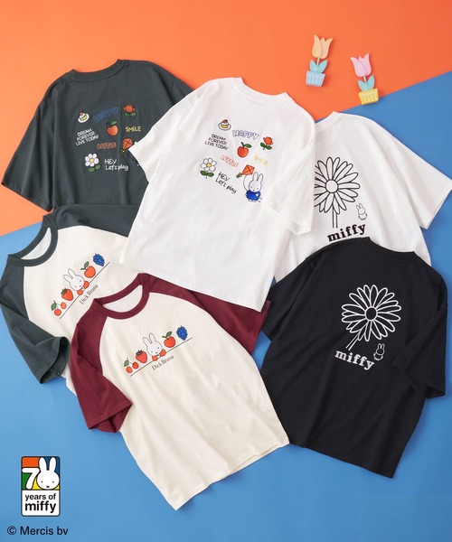 Miffy（ ミッフィー）の「【Miffy】 別注 ミッフィー グラフィック刺繍 半袖Tシャツ（Tシャツ/カットソー・レディース・ホワイト系/ブラック系/ブラック系1/ワイン系/スミクロ/オフホワイト・M/L）」の7枚目の写真