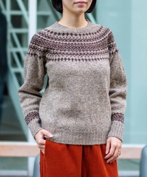 [NOR' EASTERLY] CREW 2TONE NORDIC / シェットランドウール ノルディックセーター