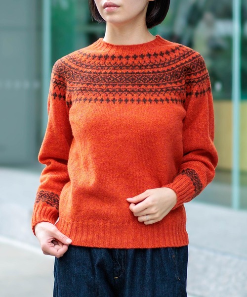 セール】[NOR' EASTERLY] CREW 2TONE NORDIC / シェットランドウール
