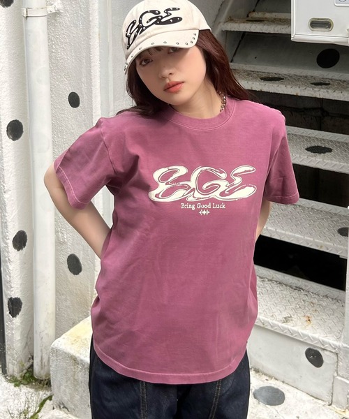 BGL(ビージーエル)の「CRACK LOGO TEE(Tシャツ/カットソー・メンズ・ライトブルー/パープル/ブラック・L/M/S/XL)」の3枚目の写真