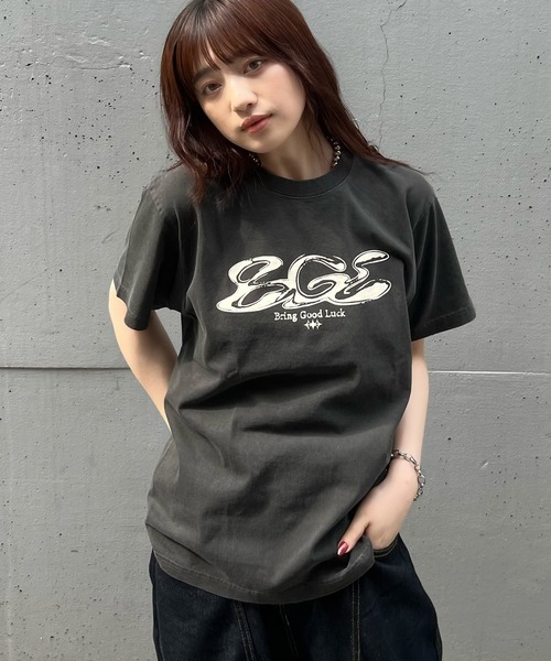 BGL(ビージーエル)の「CRACK LOGO TEE(Tシャツ/カットソー・メンズ・ライトブルー/パープル/ブラック・L/M/S/XL)」の2枚目の写真