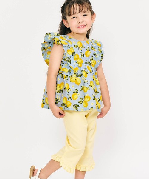 セール】【リンク/ジュニア対応】ハート・レモン柄フリルセットアップ