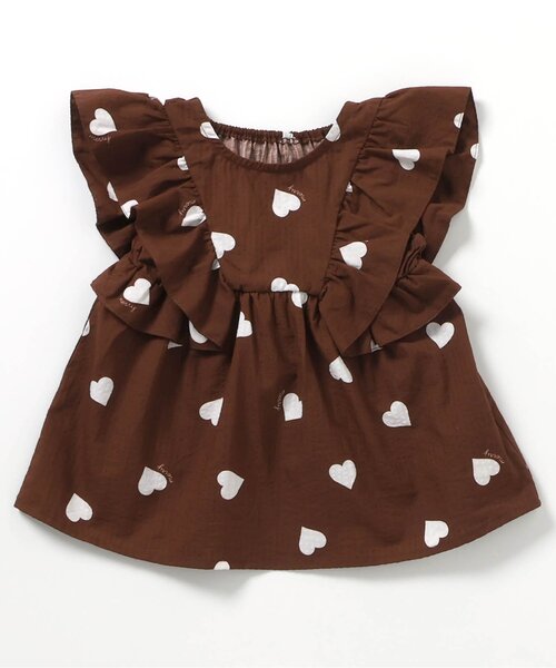 apres les cours(アプレレクール)の「【リンク/ジュニア対応】ハート・レモン柄フリルセットアップ(セットアップ・キッズ・サックスブルー/ブラウン・80/90/100/110/120/130/140)」の20枚目の写真
