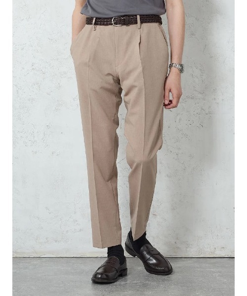 Perfect Suit FActory（パーフェクトスーツファクトリー）の「【洗える】リネンライク　サマースラックス　グレー/ベージュ/ブルー/ネイビー（スラックス・メンズ・ベージュ/ネイビー/チャコールグレー/ブルー・S/M/L/3L/LL）」の2枚目の写真