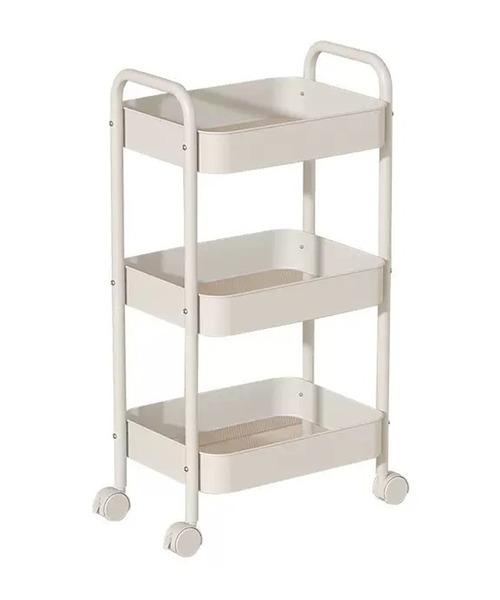somni / ソニ 】3段 キャスター付きバイカラー キッチンワゴン（収納