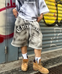 A'gem（エージェム）の「A'GEM/9 × .kom 『A'gem/エージェム』 グラデーションロゴスウェットショーツ（スウェットパンツ）」