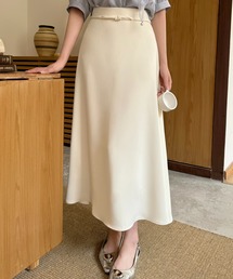 ベルト デザイン ナロー ロング スカート