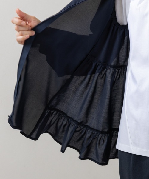 Sono(ソーノ)の「【リクエストにつき待望の再入荷!!】ご自宅でお洗濯可能/UVカット/日本製【SONO/ソーノ】エアリーティアードUVジャケカーデ(カーディガン/ボレロ・レディース・ネイビー/ホワイト/ブラック/ブルー系その他・F)」の18枚目の写真