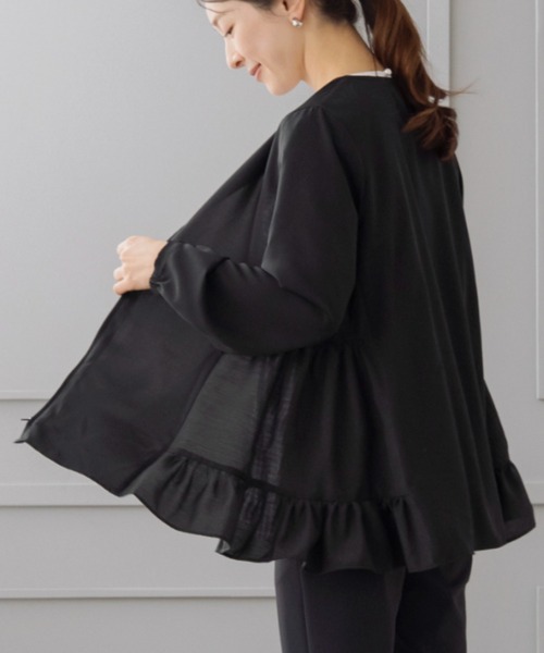 Sono(ソーノ)の「【リクエストにつき待望の再入荷!!】ご自宅でお洗濯可能/UVカット/日本製【SONO/ソーノ】エアリーティアードUVジャケカーデ(カーディガン/ボレロ・レディース・ネイビー/ホワイト/ブラック/ブルー系その他・F)」の21枚目の写真