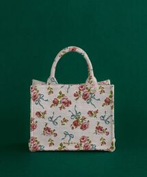 Maison de FLEUR（メゾンドフルール）の「ローズリボン柄ゴブランスクエアトートSバッグ（トートバッグ）」