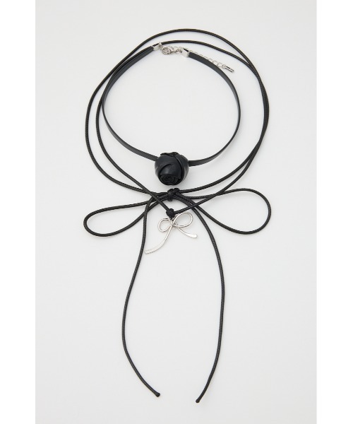 SLY（スライ）の「ROSE RIBBON CHOKER SET ローズ リボン チョーカーセット（チョーカー・レディース・ブラック/ブラウン・FREE）」の3枚目の写真