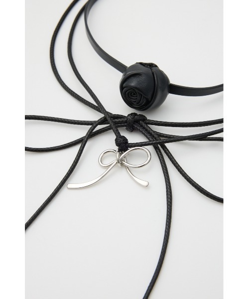 SLY（スライ）の「ROSE RIBBON CHOKER SET ローズ リボン チョーカーセット（チョーカー・レディース・ブラック/ブラウン・FREE）」の4枚目の写真
