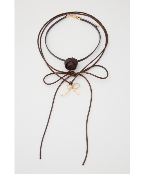 SLY（スライ）の「ROSE RIBBON CHOKER SET ローズ リボン チョーカーセット（チョーカー・レディース・ブラック/ブラウン・FREE）」の9枚目の写真