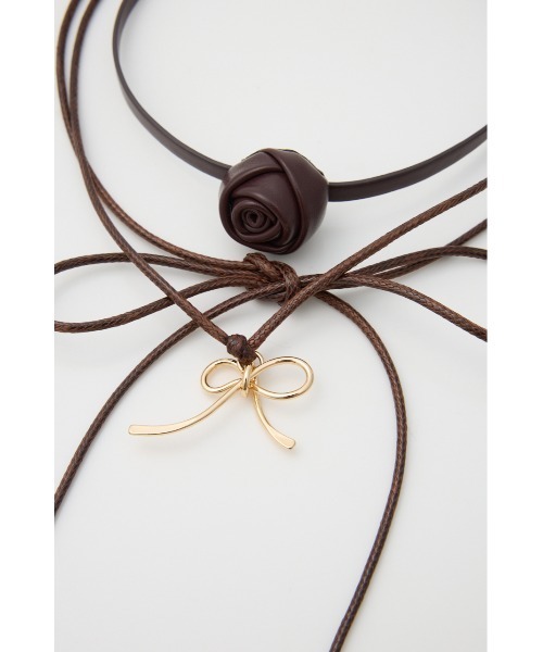 SLY（スライ）の「ROSE RIBBON CHOKER SET ローズ リボン チョーカーセット（チョーカー・レディース・ブラック/ブラウン・FREE）」の10枚目の写真
