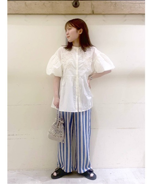 【新品タグ付き】✨完売品　今季　ニコアンド　ストライプパジャパン ストライプパジャパン（その他パンツ）｜niko and