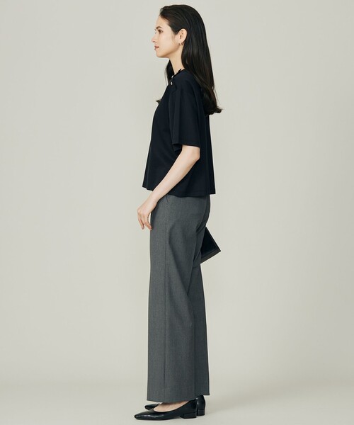自由区(ジユウク)の「ループバック Tシャツ(Tシャツ/カットソー・レディース・アイボリー系/ネイビー系・32)」の6枚目の写真