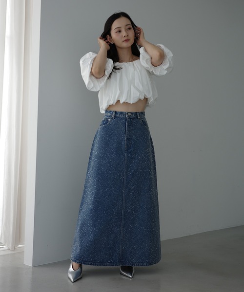 EIMY ISTOIRE(エイミーイストワール)の「drop patternデニムスカート(スカート・レディース・ブルー系その他/ブルー・M/S)」の11枚目の写真
