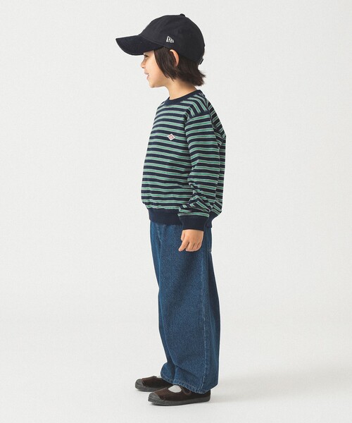 DANTON（ダントン）の「DANTON / KIDS' LONG SLEEVE SWEAT T-SHIRT STRIPE 2025SS（105～135cm）（Tシャツ/カットソー・キッズ・ベージュ/ネイビー・115/105/135/125）」の5枚目の写真
