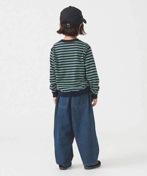 DANTON（ダントン）の「DANTON / KIDS' LONG SLEEVE SWEAT T-SHIRT STRIPE 2025SS（105～135cm）（Tシャツ/カットソー・キッズ・ベージュ/ネイビー・115/105/135/125）」の6枚目の写真