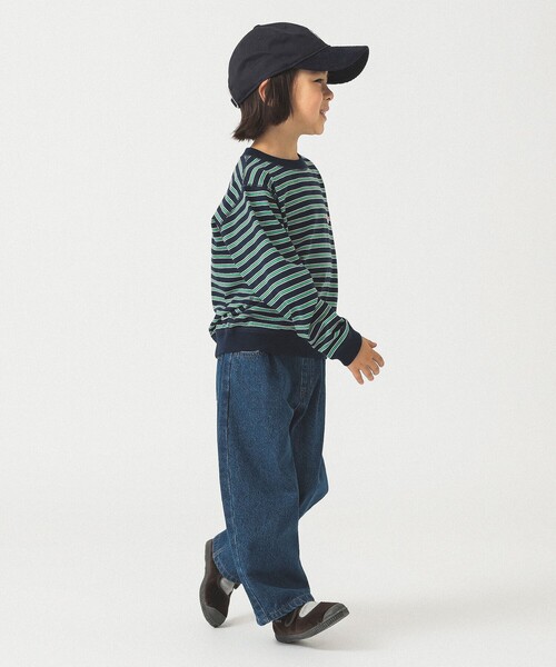 DANTON（ダントン）の「DANTON / KIDS' LONG SLEEVE SWEAT T-SHIRT STRIPE 2025SS（105～135cm）（Tシャツ/カットソー・キッズ・ベージュ/ネイビー・115/105/135/125）」の7枚目の写真