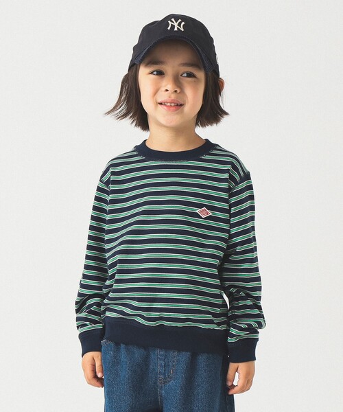 DANTON（ダントン）の「DANTON / KIDS' LONG SLEEVE SWEAT T-SHIRT STRIPE 2025SS（105～135cm）（Tシャツ/カットソー・キッズ・ベージュ/ネイビー・115/105/135/125）」の8枚目の写真
