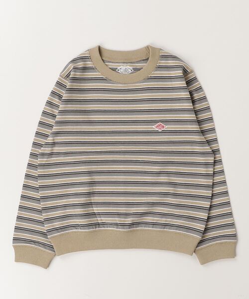 DANTON（ダントン）の「DANTON / KIDS' LONG SLEEVE SWEAT T-SHIRT STRIPE 2025SS（105～135cm）（Tシャツ/カットソー・キッズ・ベージュ/ネイビー・115/105/135/125）」の3枚目の写真