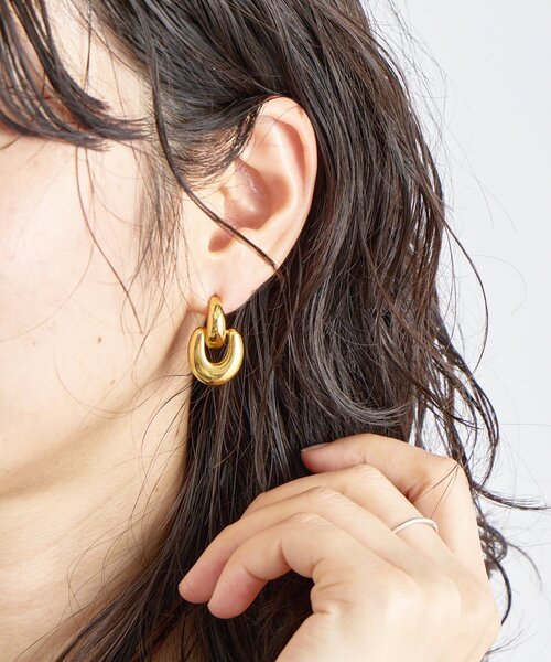 RIVE DROITE（リヴドロワ）の「【R.good(アールドットグッド)】コンビモチーフピアス（ピアス（両耳用）・レディース・シルバー/ゴールド・FREE）」の6枚目の写真